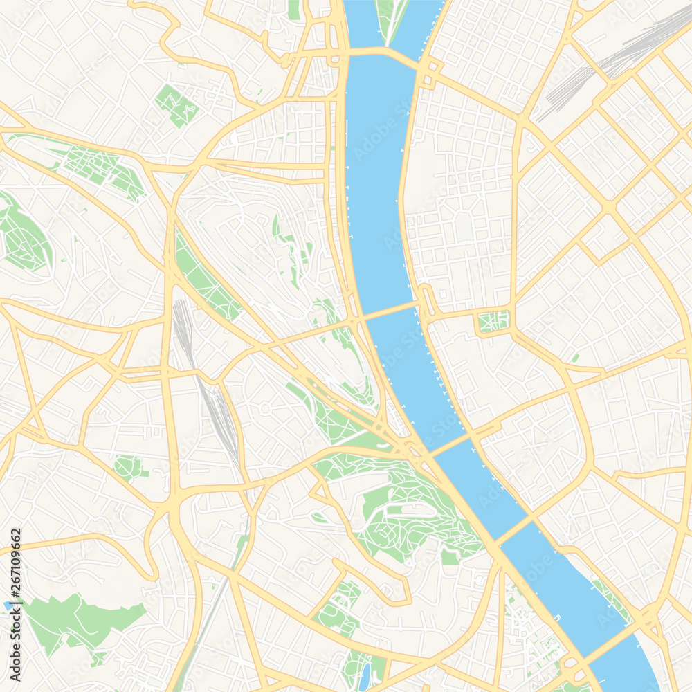 Budapest, Hungary printable map