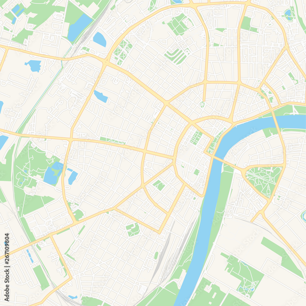 Szeged, Hungary printable map