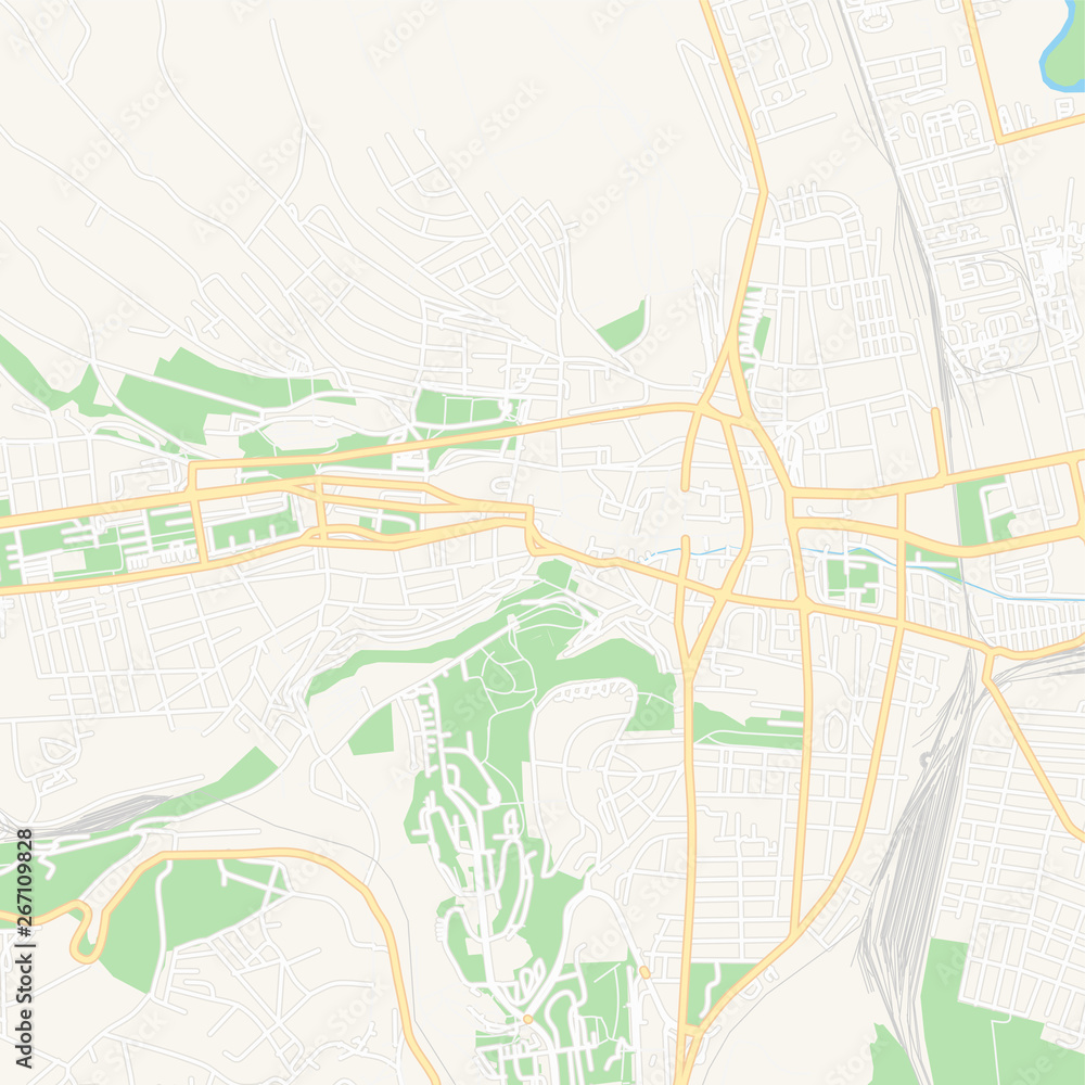 Naklejka premium Miskolc, Hungary printable map