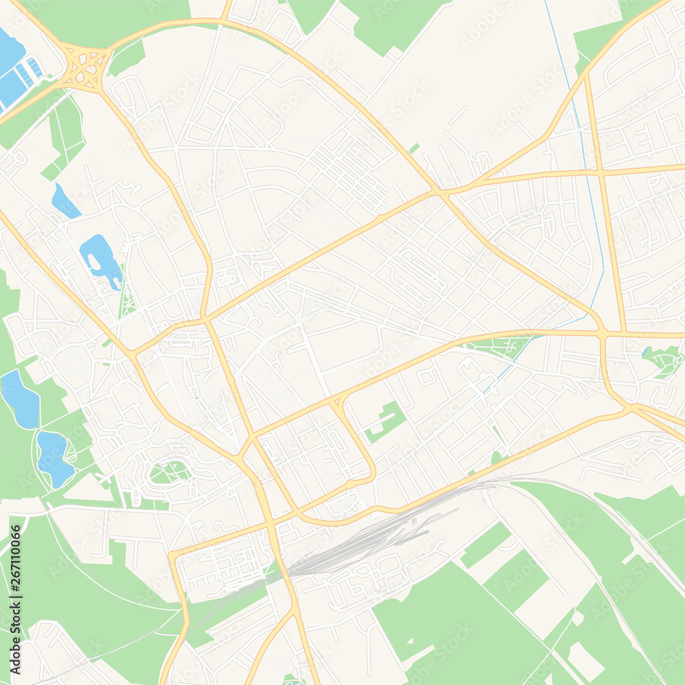 Obraz premium Szekesfehervar, Hungary printable map