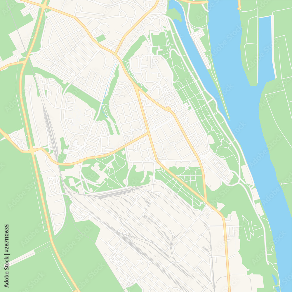 Fototapeta premium Dunaujvaros, Hungary printable map