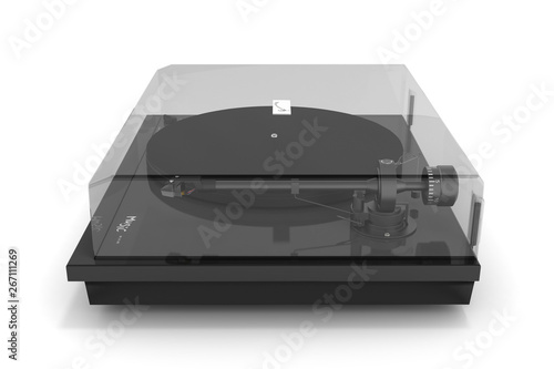 Vinyl turntable player isolated on white background 3d