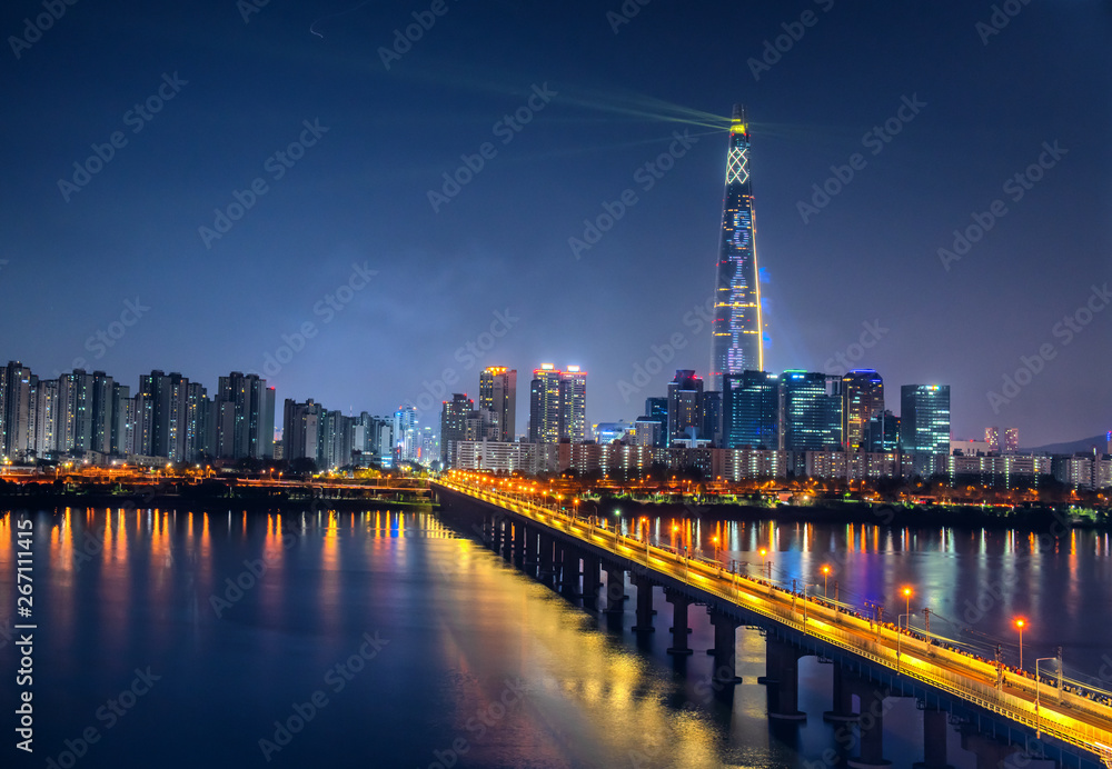 night view of seoul city south korea