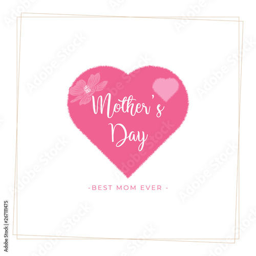lovely mother day square frame floral background