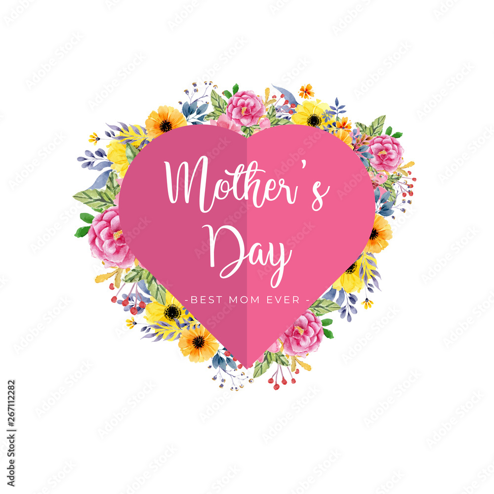 lovely floral mother day background template