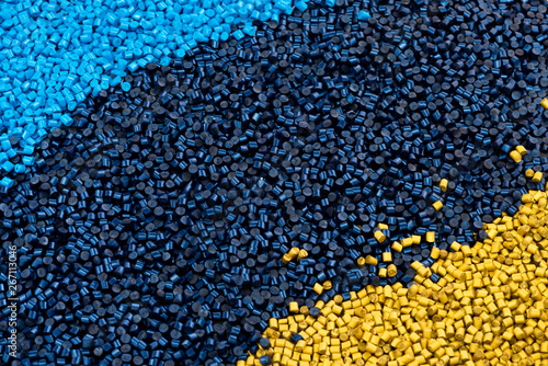 Obraz na płótnie Pattern of yellow and blue polymers