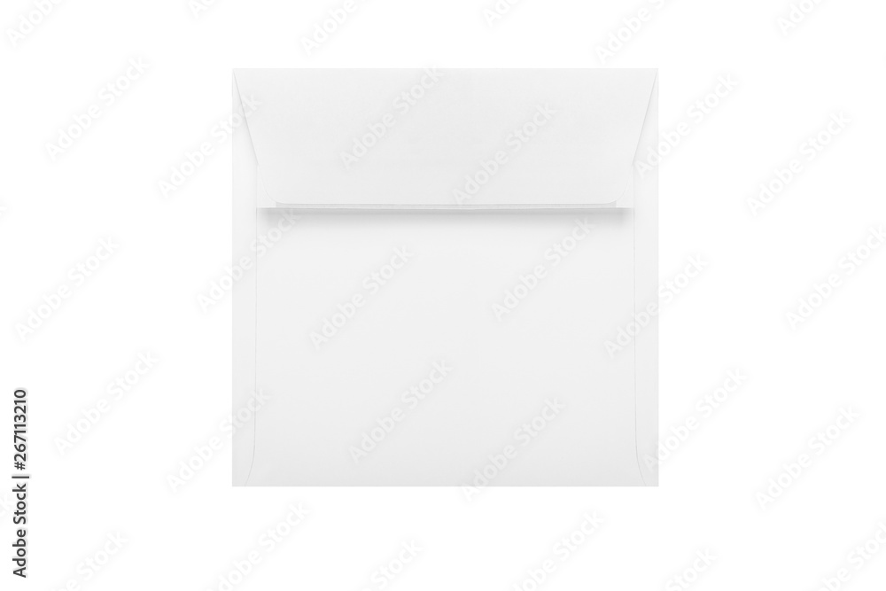 White postal envelope close up in isolation on a white background. White postal envelope close up in isolation on a white background.