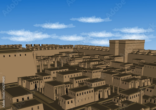 Egypt City Building Vector in the past