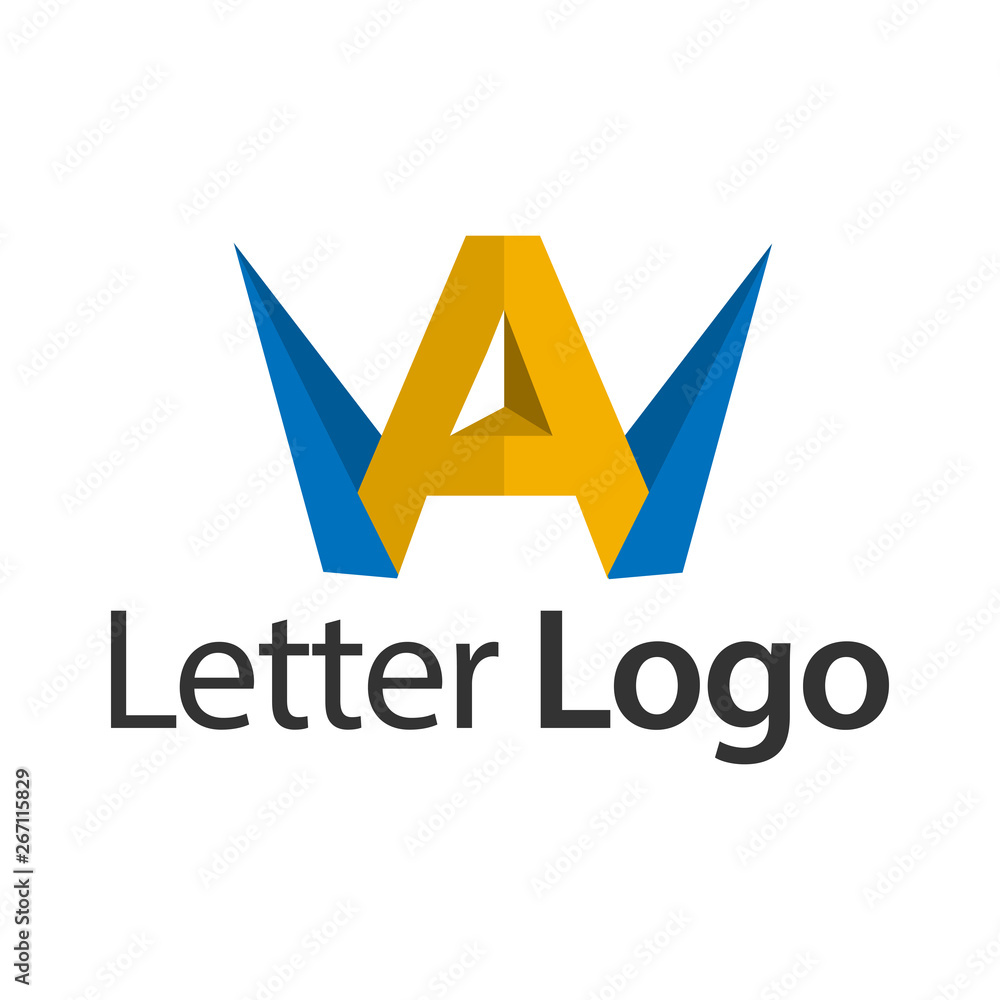 WA Initial stock logo template., modern paper font. WA Initial stock logo template., modern paper font.
