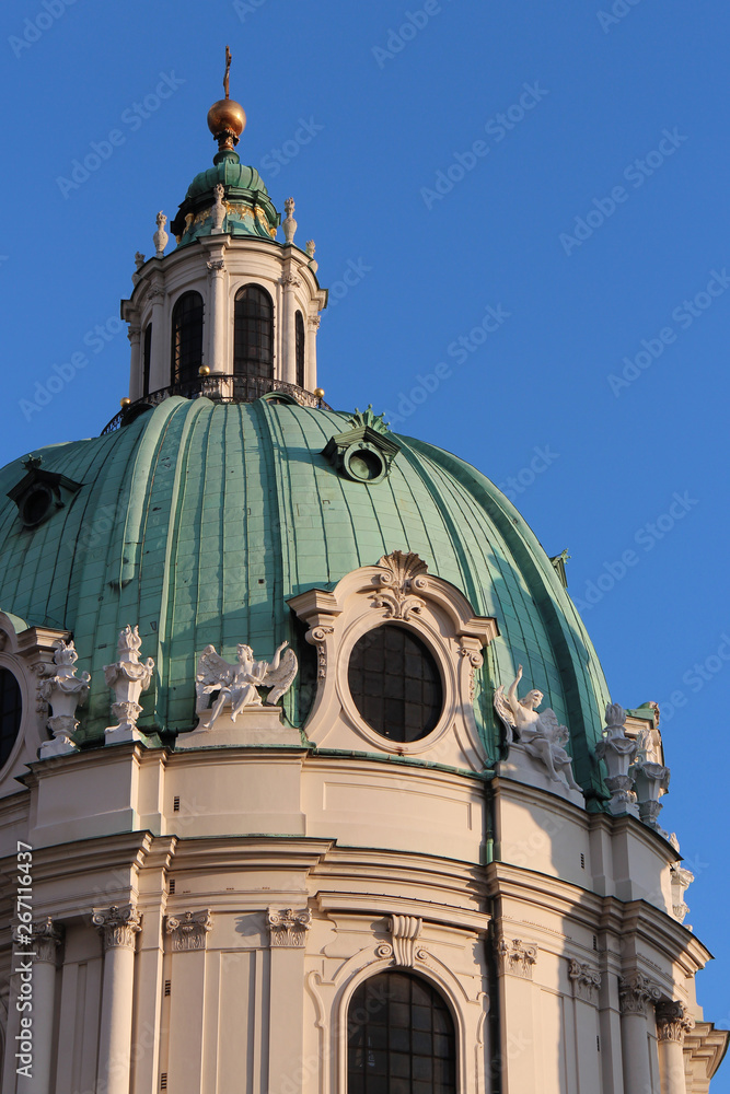 baroque church (Karlskirche) in vienna (austria)