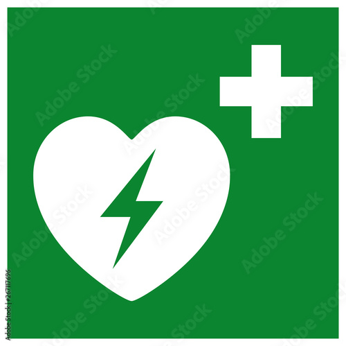 AED Automated External Defibrillator Symbol Sign, Vector Illustration, Isolate On White Background Label .EPS10 photo