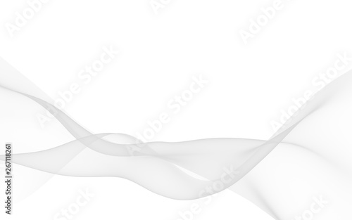 White abstract background. Fluttering white scarf. Waving on wind white fubric. 3D illustration © Plastic man