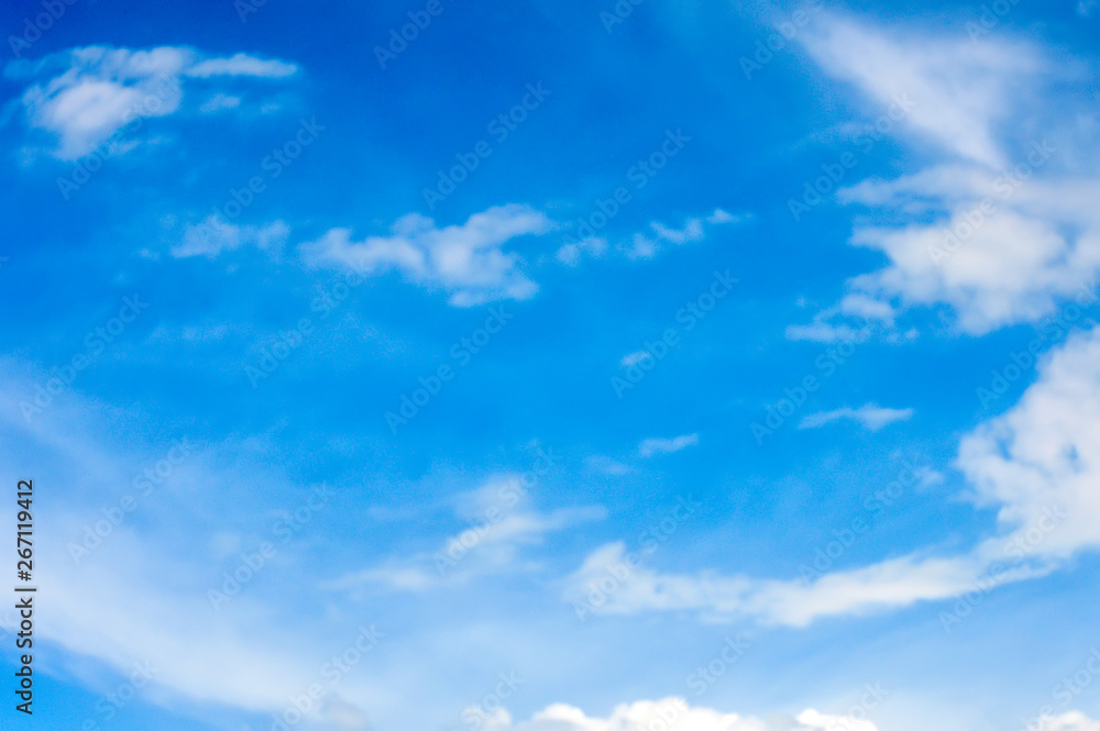 The sky is blue with clouds. Natural background. Atmosphere, ozone layer. Air. Air space. Copy space. selective focus. The sky is blue with clouds. Natural background. Atmosphere, ozone layer. Air. Air space. Copy space. selective focus.