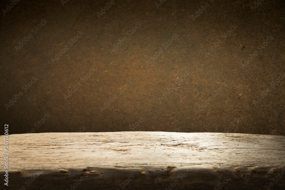 background barrel and worn old table of wood background barrel and worn old table of wood