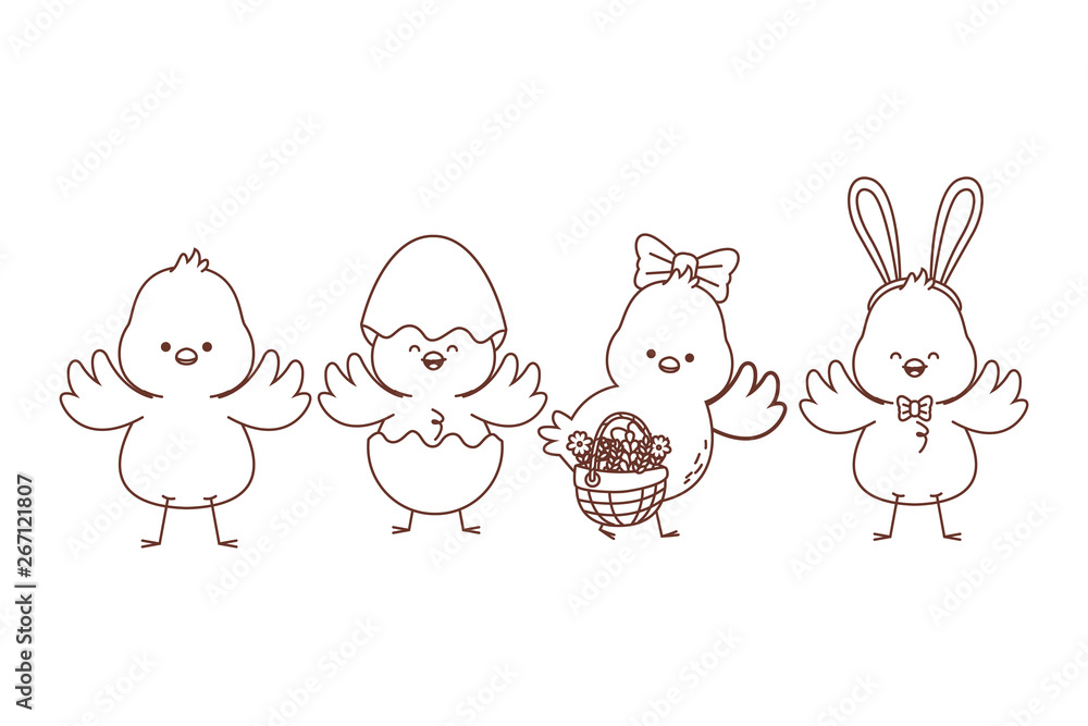 Obraz premium Happy farm animals outline