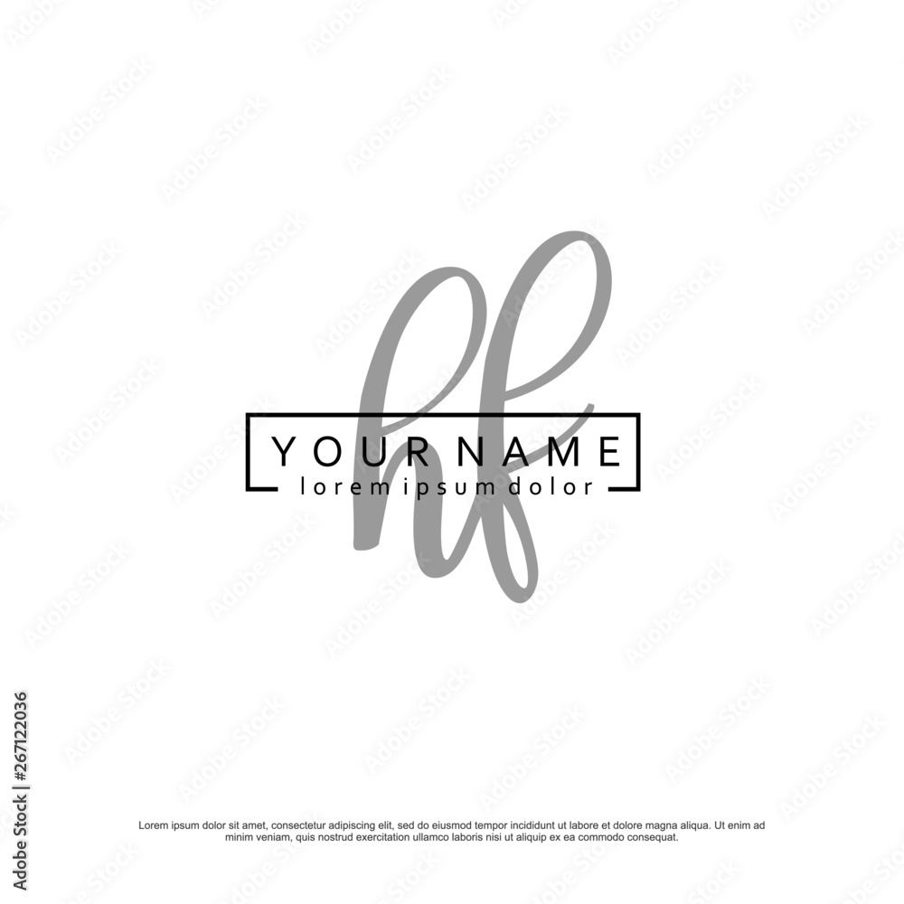 Initial H F HF elegant logo template vector Initial H F HF elegant logo template vector