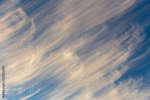 Clouds in the sky at sunset as a background