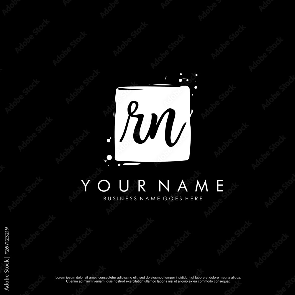 R N RN initial square logo template vector R N RN initial square logo template vector