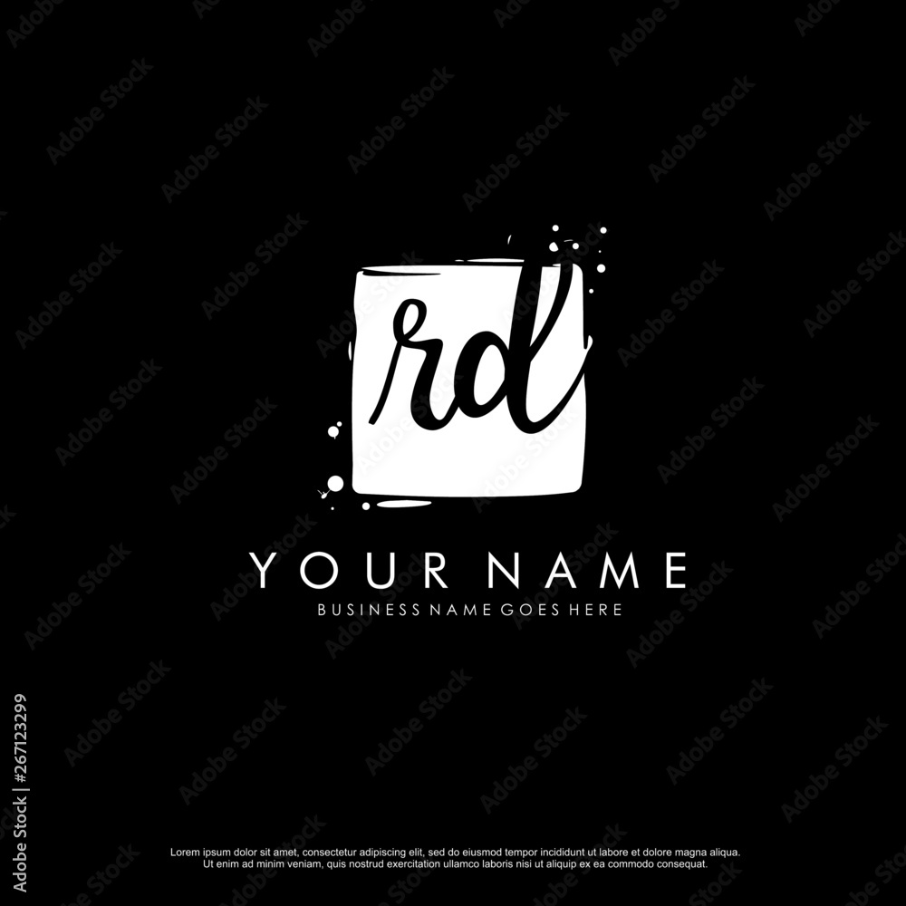 R D RD initial square logo template vector