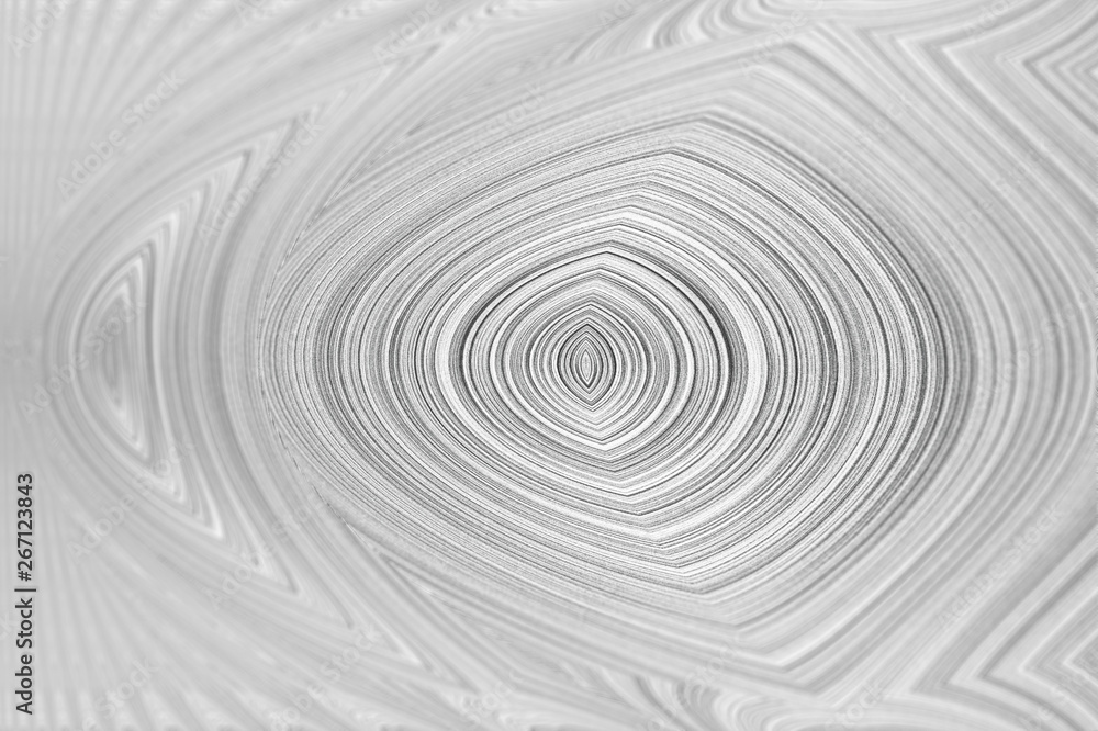 Close up of brushed spiral shape white wall texture for background. Wood texture of cutted tree trunk. In shades of gray. 3D Close up of brushed spiral shape white wall texture for background. Wood texture of cutted tree trunk. In shades of gray. 3D