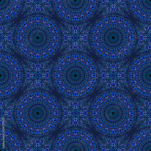 Fototapeta Naklejka Na Ścianę i Meble -  Seamless mandala pattern background - spiritual bohemian royal blue abstract vector wallpaper