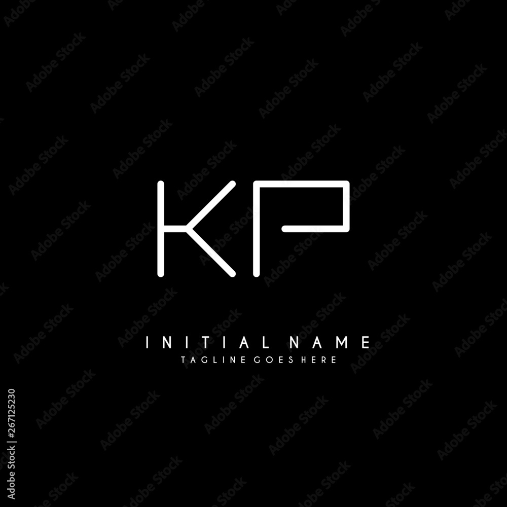 Initial K P KP minimalist modern logo identity vector Initial K P KP minimalist modern logo identity vector