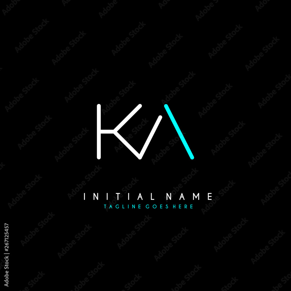 Initial K A KA minimalist modern logo identity vector Initial K A KA minimalist modern logo identity vector