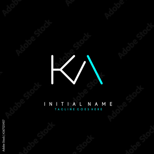 Initial K A KA minimalist modern logo identity vector photo