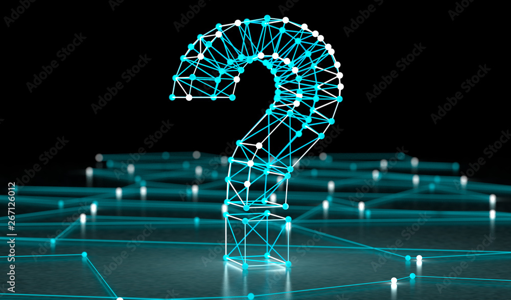 Signo de interrogación y concepto de ciencia y tecnología. Preguntas y  respuestas en Internet. Preguntas sobre redes y comunicación Stock  Illustration | Adobe Stock