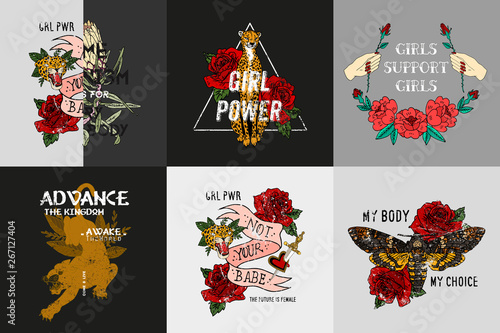 Set typography prints with slogan