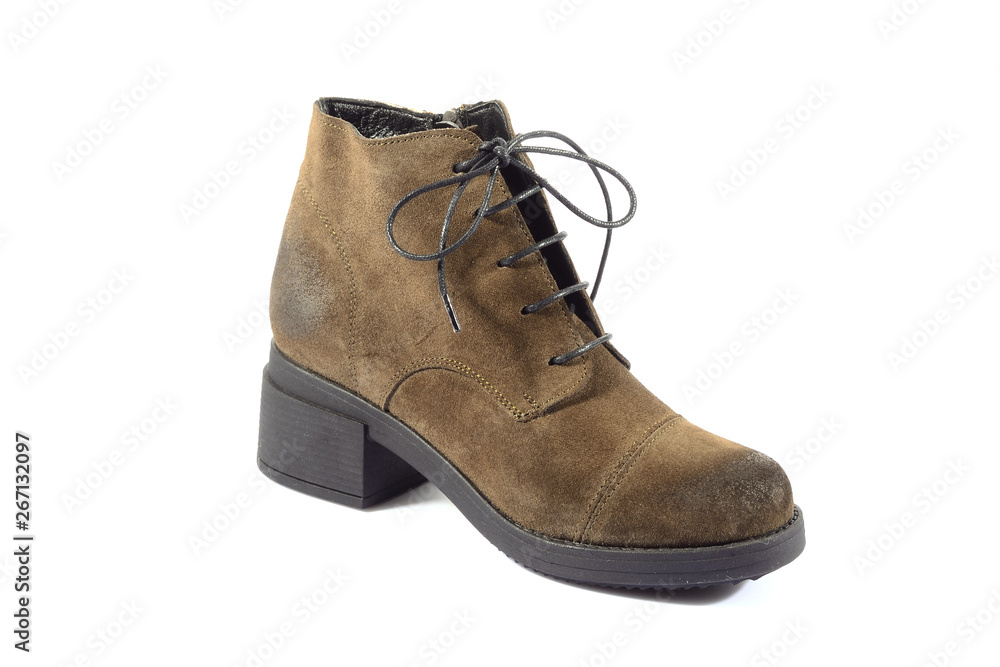 Pair of new hiking boots isolated on white background Pair of new hiking boots isolated on white background