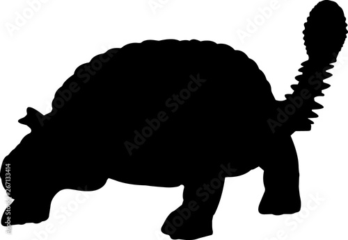 Ankylosaurus 3 isolated vector silhouette