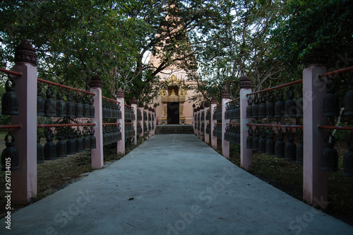 Bells in front of a temple entrance