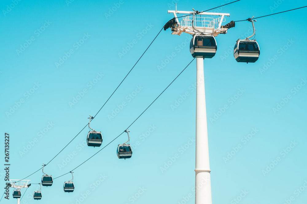Cable Cars In Lisbon, Portugal - obrazy, fototapety, plakaty 