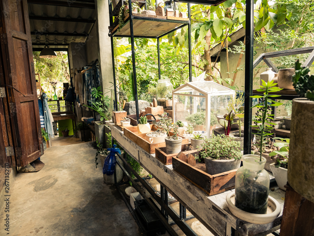 Naklejka premium Beautiful store at Baan Kang Wat, Chiang Mai, Thailand