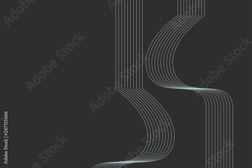 Abstract background pattern made with curvy thin lines in grey color. Elegant, decorative vector art.
