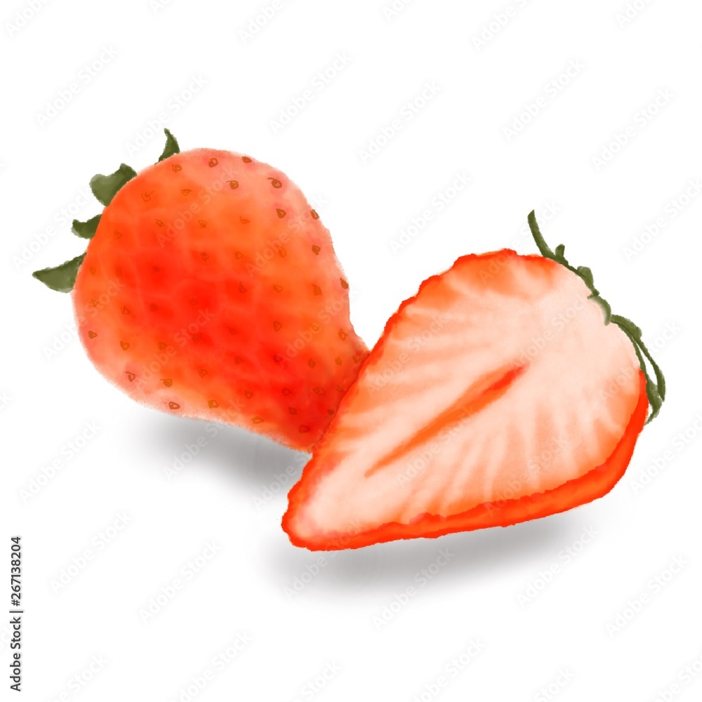 watercolor strawberry clipart with white background and shade watercolor strawberry clipart with white background and shade