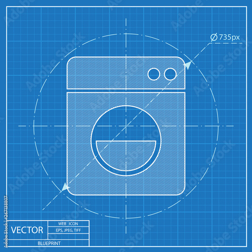 loaded washing machine illustration. Laundry vector icon © icon_craft_studio