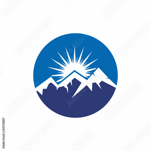 Mountain landcape vector logo design