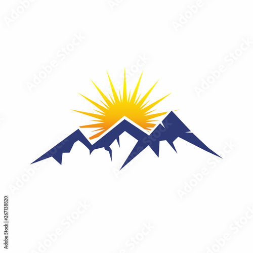 Mountain landcape vector logo design