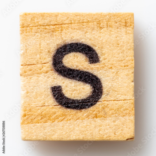  Letter S in uppercase wooden scrabble Tile photo