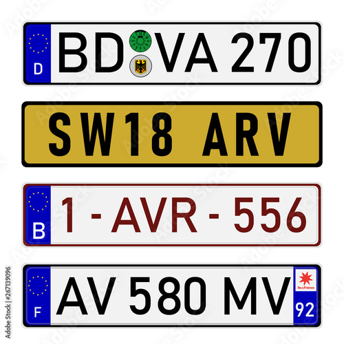 License plate numbers