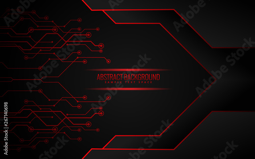 Red and black tech corporate background. Vector design - Vector
