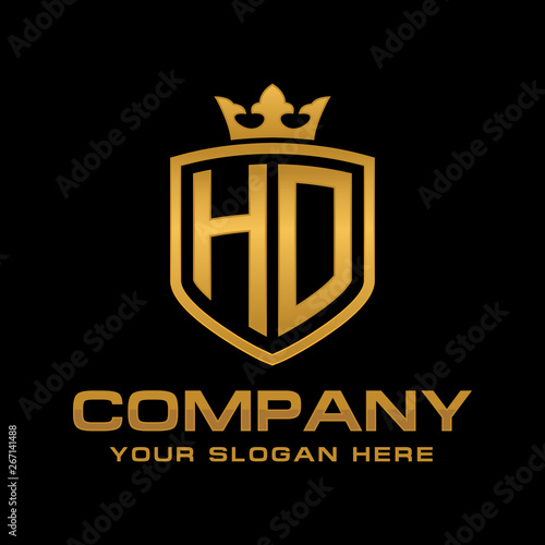 HD  initial with shield and crown  Luxury logo design vector 
