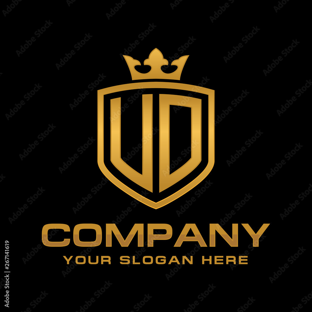 EC initial with shield and crown, Luxury logo design vector EC initial with shield and crown, Luxury logo design vector