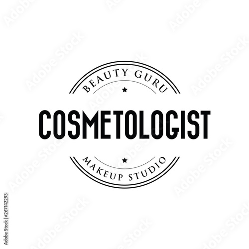 Cosmetologist logo stamp vintage
