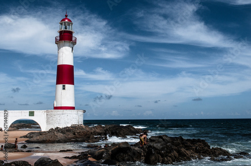 lighthouse on coast of sea