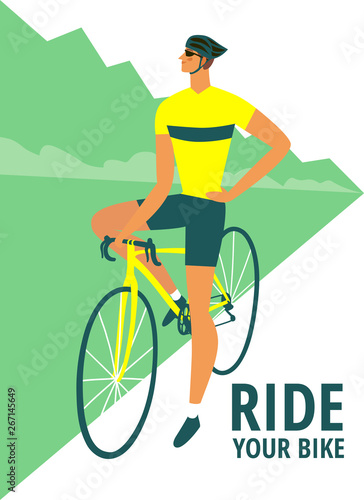 Road cyclist poster for your design