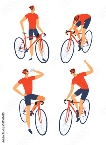 Prpfessional road cyclist  set