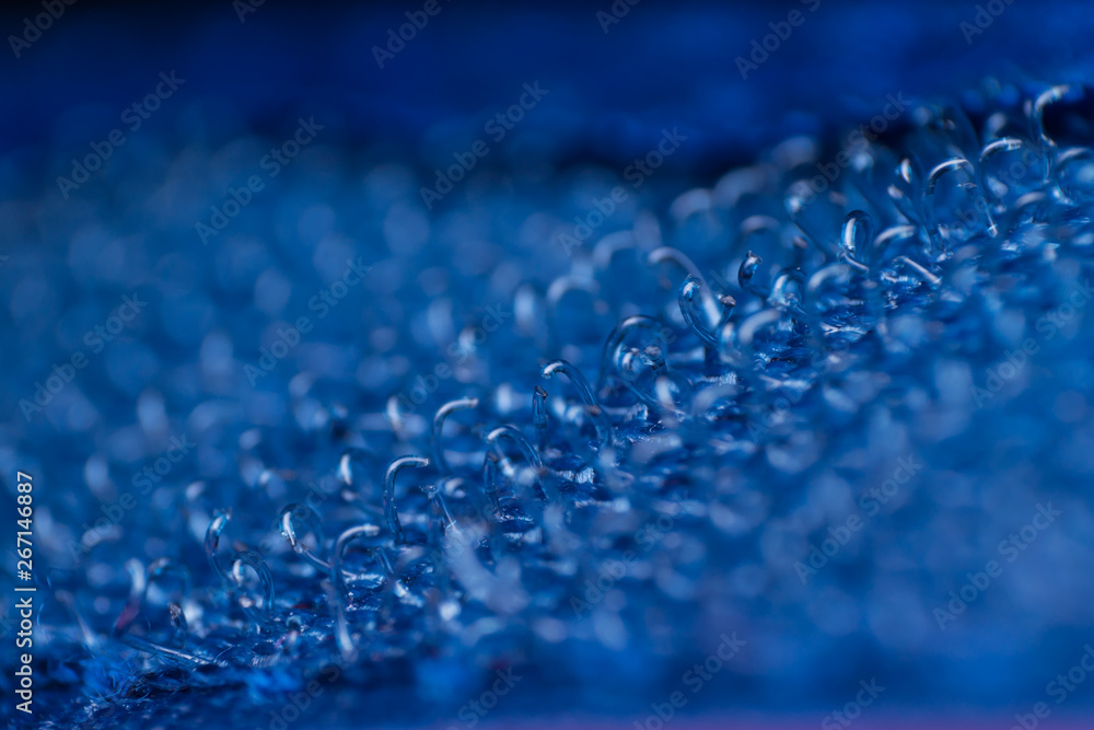 extreme macro of a blue velcro texture, abstract background extreme macro of a blue velcro texture, abstract background